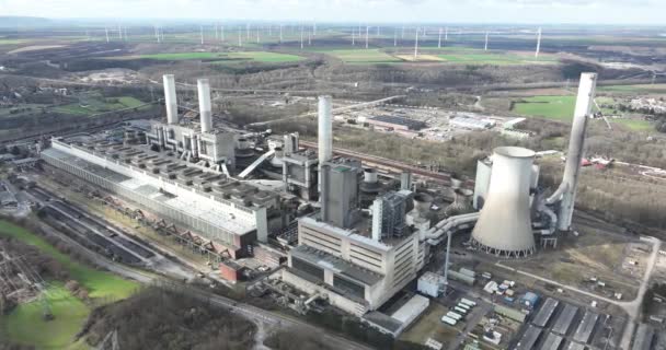 Grevenbroich Березня 2023 Німеччина Neurath Power Plant Kraftwerk Neurath Розташований — стокове відео