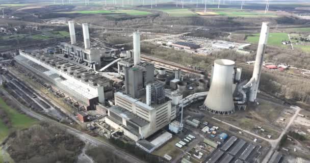 Гренбройх Марта 2023 Года Германия Станция Neurath Power Plant Расположена — стоковое видео