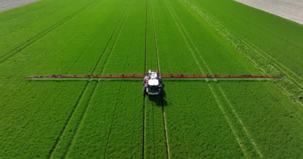 Experience Beauty Precision Modern Agriculture Our Captivating Aerial Video Tractor — Stock Video