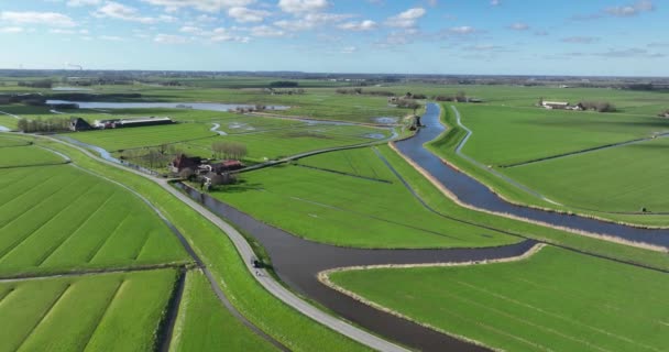 Typická Holandská Krajina Pohled Letecké Drony — Stock video