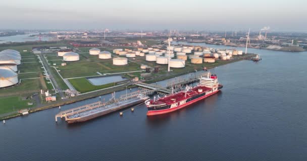 Amszterdam 2023 Május Hollandia Petrolkémiai Hordozó Amszterdami Kikötőben Horgonyzott Légi — Stock videók