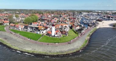 Urk, Flevoland, Hollanda 'da hava manzarası.