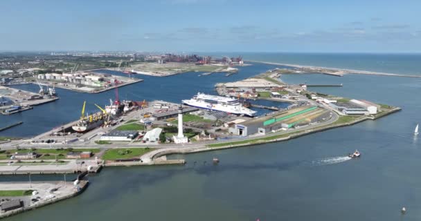 Dunkerque Maggio 2023 Francia Porto Dunkerque Zona Industriale Lungomare — Video Stock
