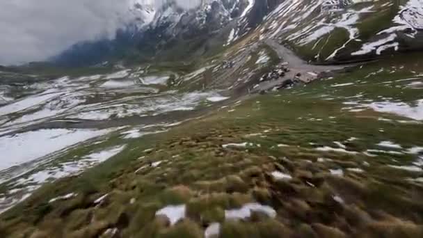 Vídeo Del Dron Aéreo Fpv Cumbre Col Tourmalet Los Pirineos — Vídeos de Stock
