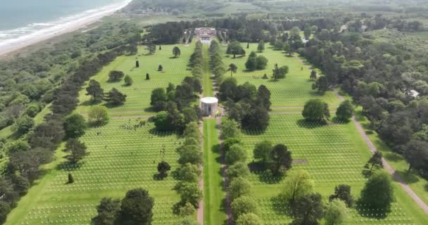 Normandiya Amerikan Mezarlığı Anıtı Colleville Sur Mer Normandiya Fransa Bir — Stok video