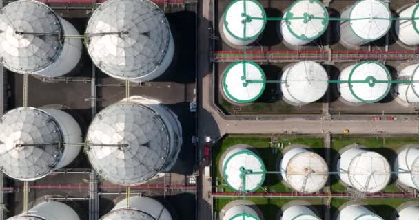 从空中俯瞰化石储油罐 鹿特丹港 — 图库视频影像