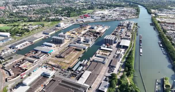 Nijmegen Junio 2023 Países Bajos Puerto Nijmegen Canal Maas Waal — Vídeo de stock