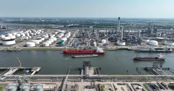 Роттердам Июня 2023 Года Нидерланды Odfjell Tankers Пришвартовалась Порту Роттердама — стоковое видео