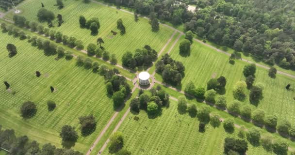 Americký Válečný Hřbitov Normandii France Aerial Drone View — Stock video