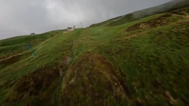 Vídeo Del Dron Aéreo Fpv Del Col Daubisque Paso Montaña — Vídeos de Stock