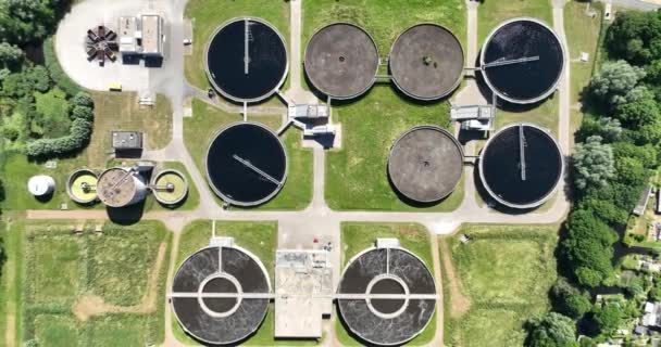 Aerial Top Drone Video Από Εργοστάσιο Επεξεργασίας Νερού Στη Gouda — Αρχείο Βίντεο