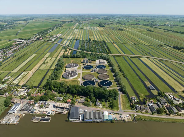 Drohnenvideo Aus Der Luft Von Einer Wasseraufbereitungsanlage Gouda Niederlande — Stockfoto