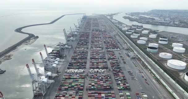 Havre Maja 2023 Francja Odgórny Widok Lotu Ptaka Terminal Porte — Wideo stockowe