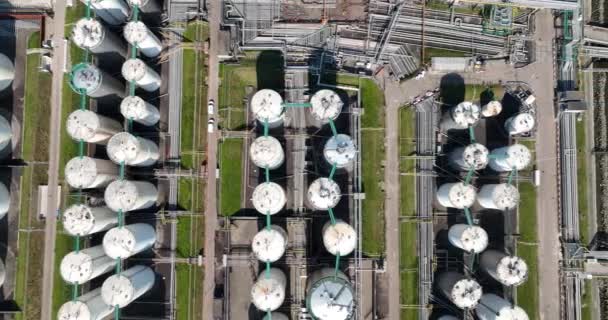 Contenedores Petroquímicos Puerto Rotterdam Aerial Drone Top Video — Vídeo de stock