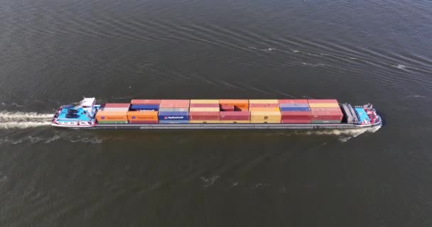 Amsterdam Juin 2023 Pays Bas Navire Porte Conteneurs Navigation Intérieure — Video