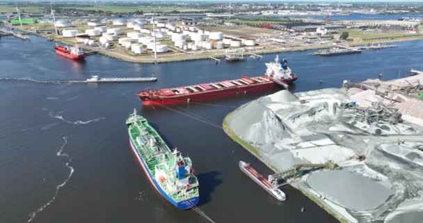 Ámsterdam Junio 2023 Países Bajos Grandes Graneleros Atracaron Puerto Ámsterdam — Vídeos de Stock