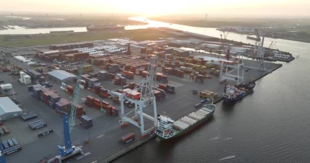 Amsterdão Junho 2023 Países Baixos Terminal Transporte Logístico Tma Porto — Vídeo de Stock