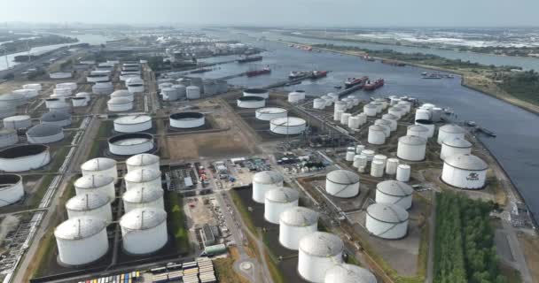 Europoort Rotterdam Juli Nederländerna Petrochemical Terminal Vopak Vid Industrihamnen Europoort — Stockvideo
