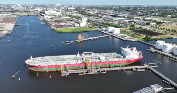 Amsterdão Junho 2023 Países Baixos Navio Granel Sks Atracado Amerikahaven — Vídeo de Stock