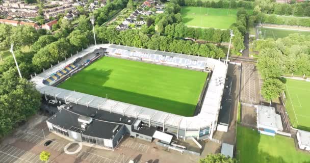 Waalwijk Junio 2023 Países Bajos Volando Sobre Estadio Holandés Fútbol — Vídeo de stock