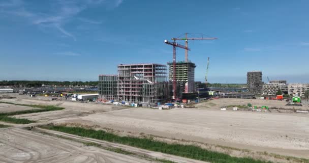 Amesterdão Junho 2023 Países Baixos Sluisbuurt Zeeburgereiland Projeto Construção Novos — Vídeo de Stock
