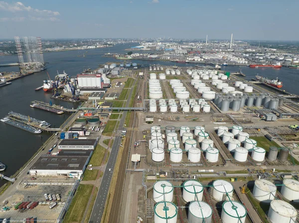 Rotterdam Haziran 2023 Hollanda Botlek Limanı Insansız Hava Aracı Genel — Stok fotoğraf