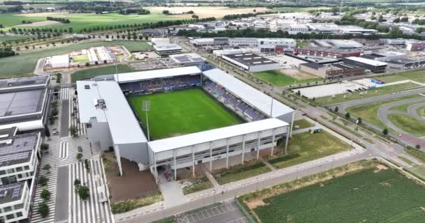 Sittard Juni 2023 Nederland Luchtdrone Zicht Het Fortuna Sittard Stadion — Stockvideo