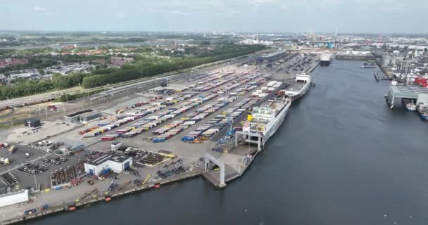 Rotterdam Julho 2023 Países Baixos Transporte Marítimo Curta Distância Roterdão — Vídeo de Stock