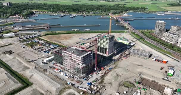 Amsterdam Haziran 2023 Hollanda Zeeburgereiland Sluisbuurt Yeni Konut Binaları Projesi — Stok video