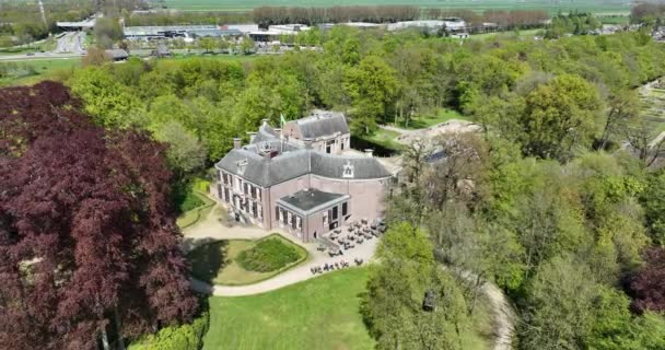 Kasteel Groeneveld Baarn Paesi Bassi Castello Campagna Vista Aerea Drone — Video Stock