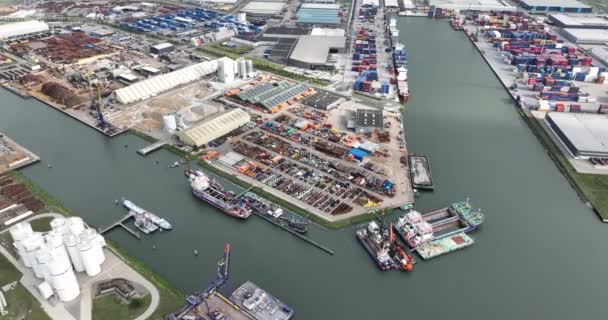 Moerdijk Agosto 2023 Países Bajos Van Oord Contratista Marítimo Internacional — Vídeo de stock