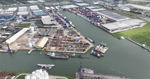 Moerdijk Ağustos 2023 Hollanda Van Oord Moerdijk Limanındaki Uluslararası Deniz — Stok video