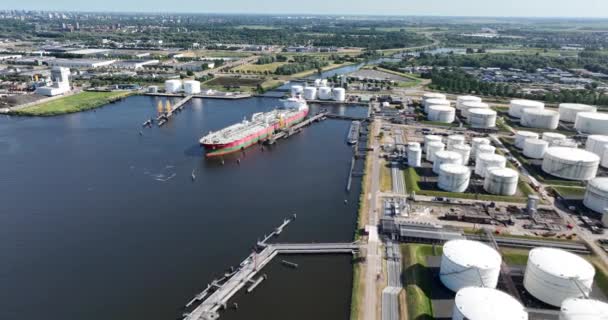 Amesterdão Junho 2023 Países Baixos Terminal Petróleo Afrikahaven Amsterdã Holanda — Vídeo de Stock