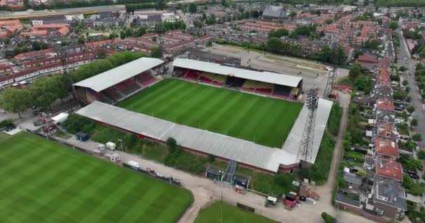 Deventer Lipca 2023 Holandia Aerial Drone Widok Adelaarshorst Holenderski Stadion — Wideo stockowe