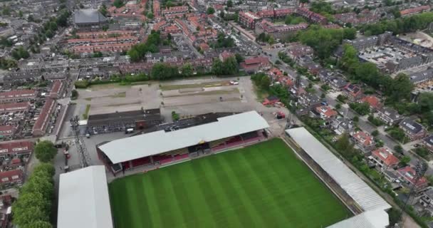 Deventer Lipca 2023 Holandia Lotu Ptaka Widok Adelaarshorst Holenderski Stadion — Wideo stockowe