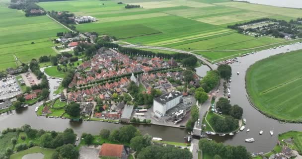 Experimente Charme Intemporal Sloten Sleat Uma Cidade Fortaleza Histórica Friesland — Vídeo de Stock