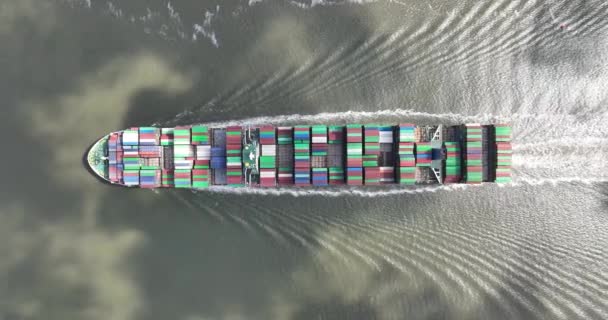 Des Images Aériennes Drones Commerce Maritime Montrant Une Perspective Descendante — Video