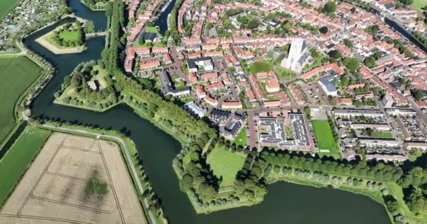 Stad Van Brielle Lucht Drone Perspectief Dit Van Bovenaf Gefotografeerde — Stockvideo