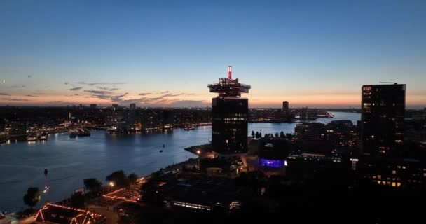 Amsterdam Ağustos 2023 Hollanda Adam Toren Amsterdam Gözcüsü Hava Indirme — Stok video