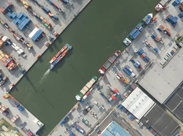 Maak Een Boeiende Reis Boven Bruisende Haven Van Moerdijks Containerterminal — Stockfoto