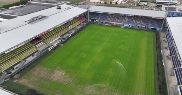 西塔德2023年7月12日荷兰在福图纳体育场近景无人驾驶飞机 荷兰Eredivisie体育场 — 图库视频影像