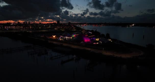 Hollanda Bir Müzik Festivali Çadır Etkinliğinin Havadan Aşağı Görüntüsü — Stok video