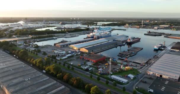 August 2023 Amsterdam Niederlande Drohnenaufnahme Des Coenhaven Des Hafens Von — Stockvideo