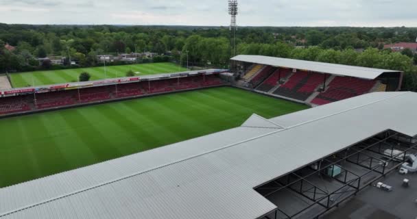 19Th July 2023 Deventer Netherlands Aerial Drone View Football Stadium — Stock Video