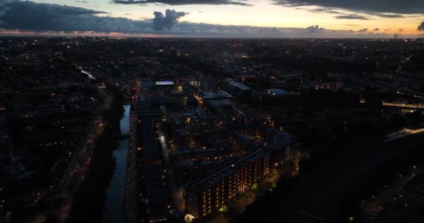 阿姆斯特丹奥斯特 阿姆斯特丹东部 城市天际线 飞越城市上空 城市全景 — 图库视频影像