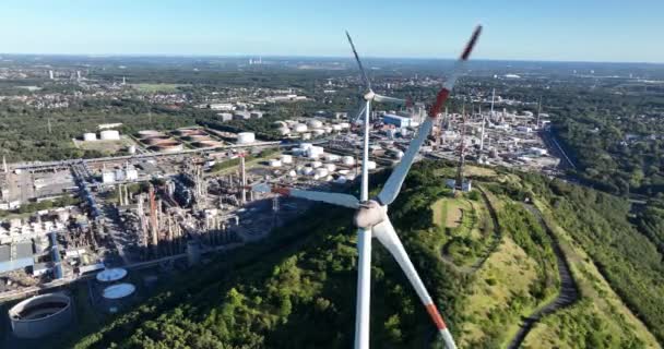 Aerial Drone View Petrochemical Industry Refinery Petrochemical Plants Gelsenkirchen Scholven — Stock Video
