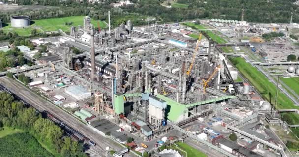 Gelsenkirchen Refinery Ett Stort Komplext Raffinaderi Med Integrerade Petrokemikalier Som — Stockvideo