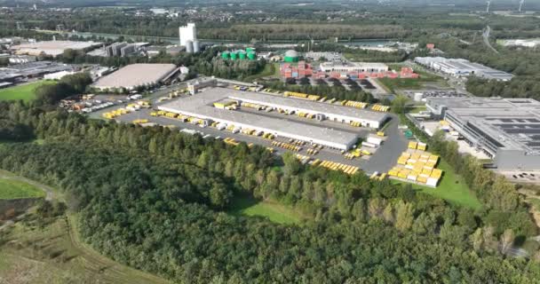 Visão Aérea Drone Pacote Centro Distribuição Postal Empresa Logística Que — Vídeo de Stock