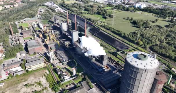 Aerial Drone View Coking Plant Prosperin Bottrp Technológiai Fejlődés Fém — Stock videók