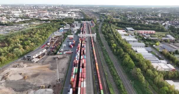 Dortmund Alemanha Outubro 2023 Ctd Container Terminal Dortmund Ligações Infra — Vídeo de Stock